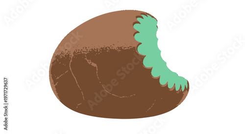 Chocolate Easter Egg with Green Cream Filling.