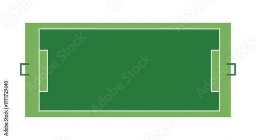 Green Football Field Top View Illustration.