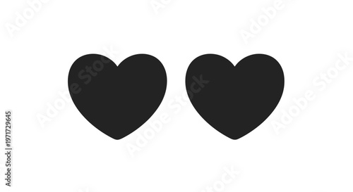 Two Black Hearts Side by Side.