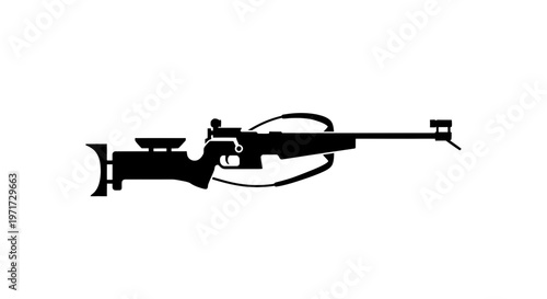 Silhouette of a Sniper Rifle Profile.