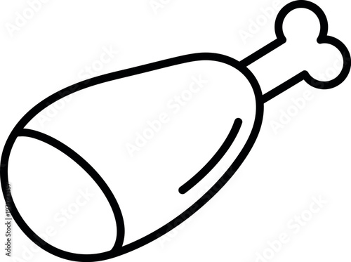 Simple line drawing of a bone-in chicken drumstick