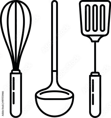 Three essential kitchen utensils for cooking and baking tasks