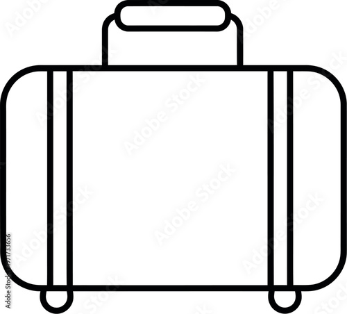 A classic suitcase with retractable handle and wheels for travel convenience