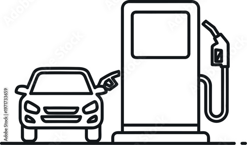 Electric vehicle being charged at a charging station