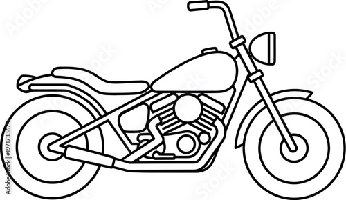 Classic cruiser motorcycle with exposed engine and chrome details