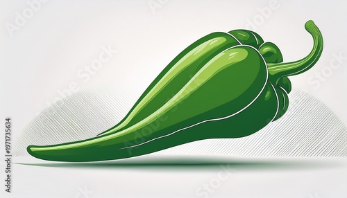 green pepper silhouette art white background