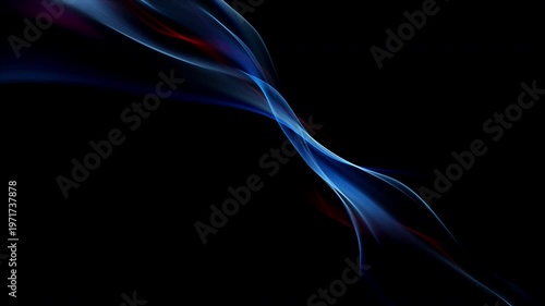 Abstract Colorful Glowing Wave on Black Background, Fluid Light Streaks Motion Animation with Alpha Channel, Seamless Loop 4K resolution