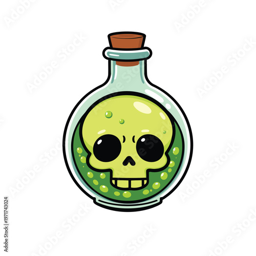 cartoon vector image of poison bottle