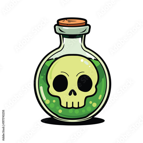 cartoon vector image of poison bottle