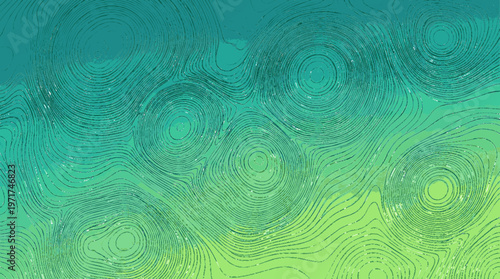 Abstract swirling patterns in teal and green hues create a calming dynamic texture for modern design backdrops
