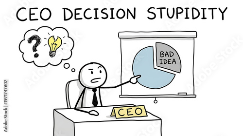 Businessman presenting bad idea in meeting room with confusion