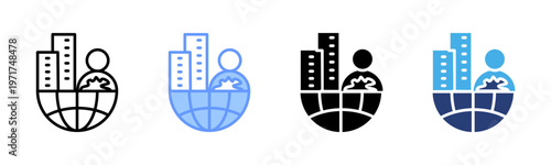 Outsourcing icon set multiple style collection