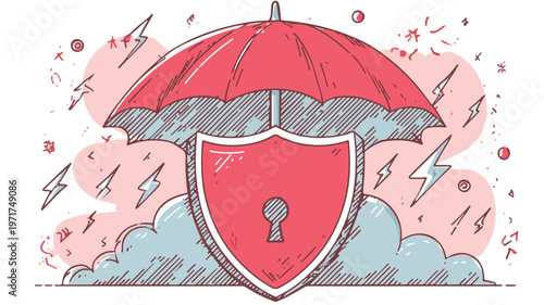Secure Insurance and Protection Vector Illustration for Financial Security and Safety Concepts