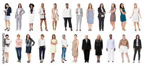 PNG Diverse professional women standing confidently on transparent background