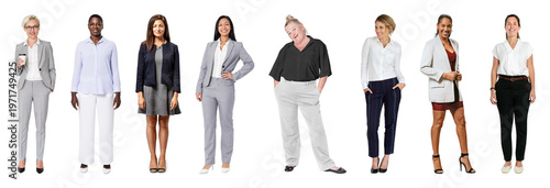 Εκτύπωση καμβά PNG Diverse professionals in business attire on transparent background
