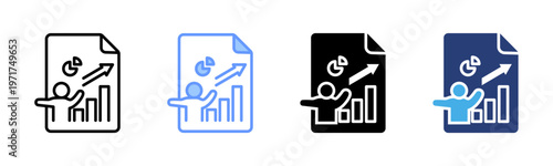 Algorithm icon set multiple style collection