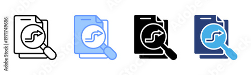 Analysis icon set multiple style collection