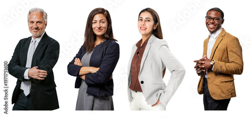 Картината върху платно PNG Diverse professionals in formal attire on transparent background