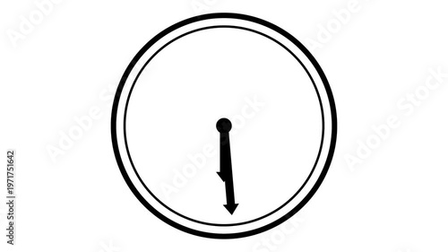 Clock Time Lapse Animation. Fast Motion Clock Timer. Rotating Clock Hands Loop.