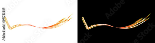 Dynamic Abstract Wave Light Effect on Transparent and Black Background