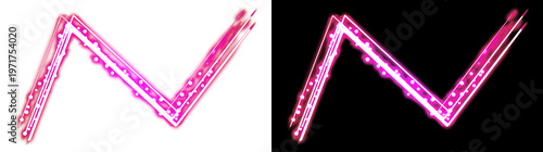 Vibrant Pink Neon Light Effect with Transparent and Black Backgrounds