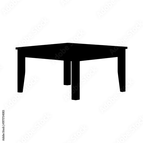 Black table, furniture icon, vector silhouette, minimalist design, home decor element