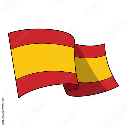Waving Spanish Flags Celebration