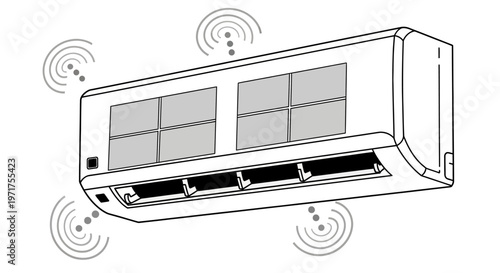 Modern air conditioner with wireless signal transmission for smart home climate management