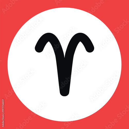 Zodiac horoscope. Aries astrological icon symbol. Stylized star sign esoteric. Simple line vector illustration.