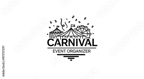 Carnival Event Organizer Logo with Ferris Wheel and Tent