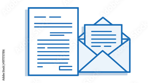 Professional Blue Line Email Letter with Document Information