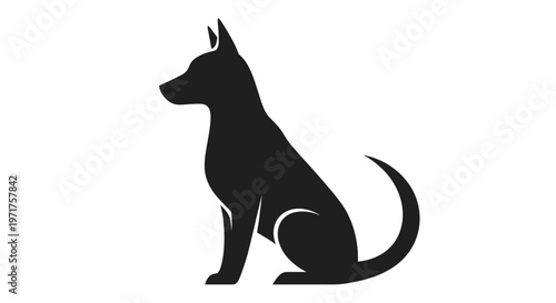 Black silhouette of a dog.