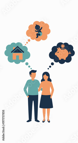 Couple thinking about family home and future