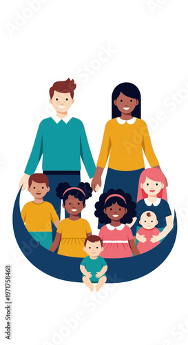 Diverse group of people of different ages and ethnicities together.