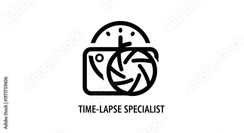 Time-Lapse Specialist Camera Icon with Aperture and Clock