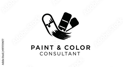 Paint and Color Consultant Logo with Swatches and Brush Strokes