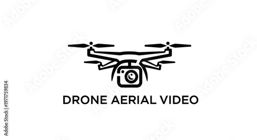 Drone aerial video logo icon with camera symbol