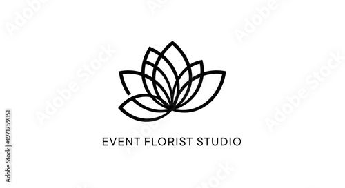 Minimalist Lotus Flower Logo for Event Florist Studio