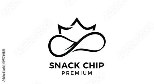 Premium Snack Chip Logo with Infinity Symbol and Crown