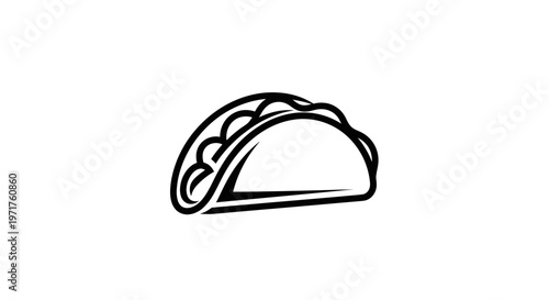 Simple Line Art Taco Icon
