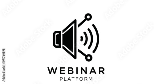 Webinar platform logo icon with sound waves and connection signals