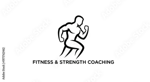 Fitness and Strength Coaching Logo Icon - Dynamic Male Silhouette