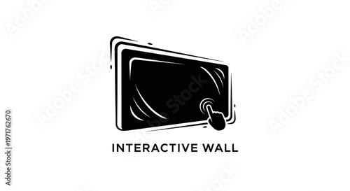Interactive wall icon, touch screen technology, digital display, user interface concept