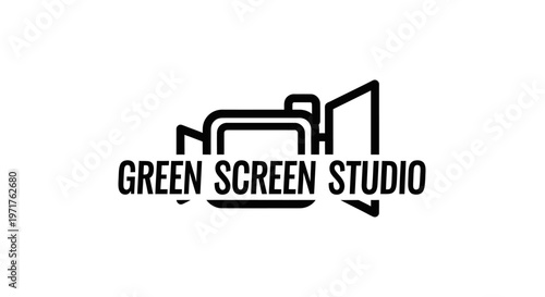Green Screen Studio Logo: Camera Icon with Text