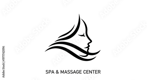 Elegant Woman Face Silhouette Logo for Spa and Massage Center
