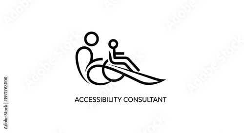 Modern Icon of Accessibility Consultant with Wheelchair User