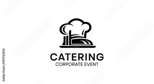 Catering Corporate Event Logo - Chef Hat and Plate Icon