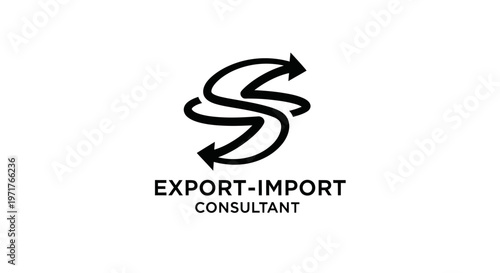 Export-Import Consultant Logo with Interconnected Arrows