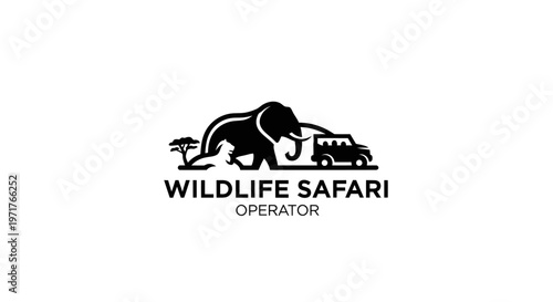 Elephant Safari Jeep Logo - Wildlife Operator