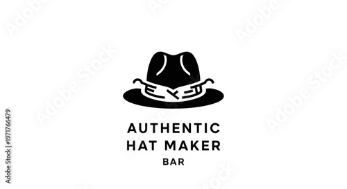Authentic Hat Maker Bar Logo - Vintage Fedora Style